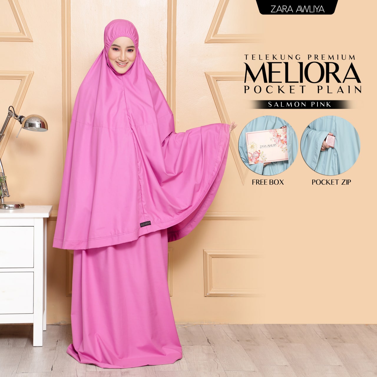 Telekung Meliora Pocket Plain