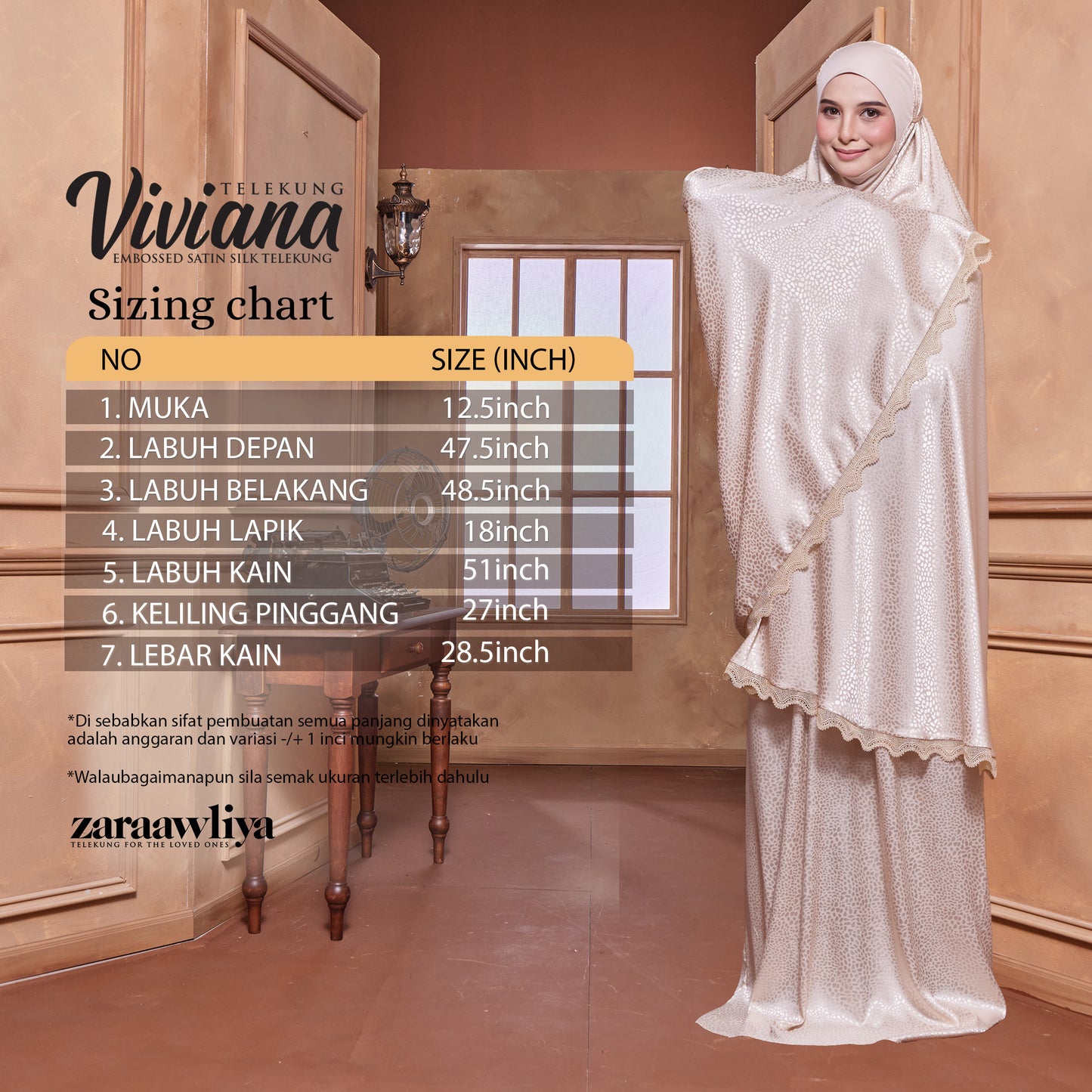 Telekung Viviana (Free Box & Bag Telekung + Tote Bag)