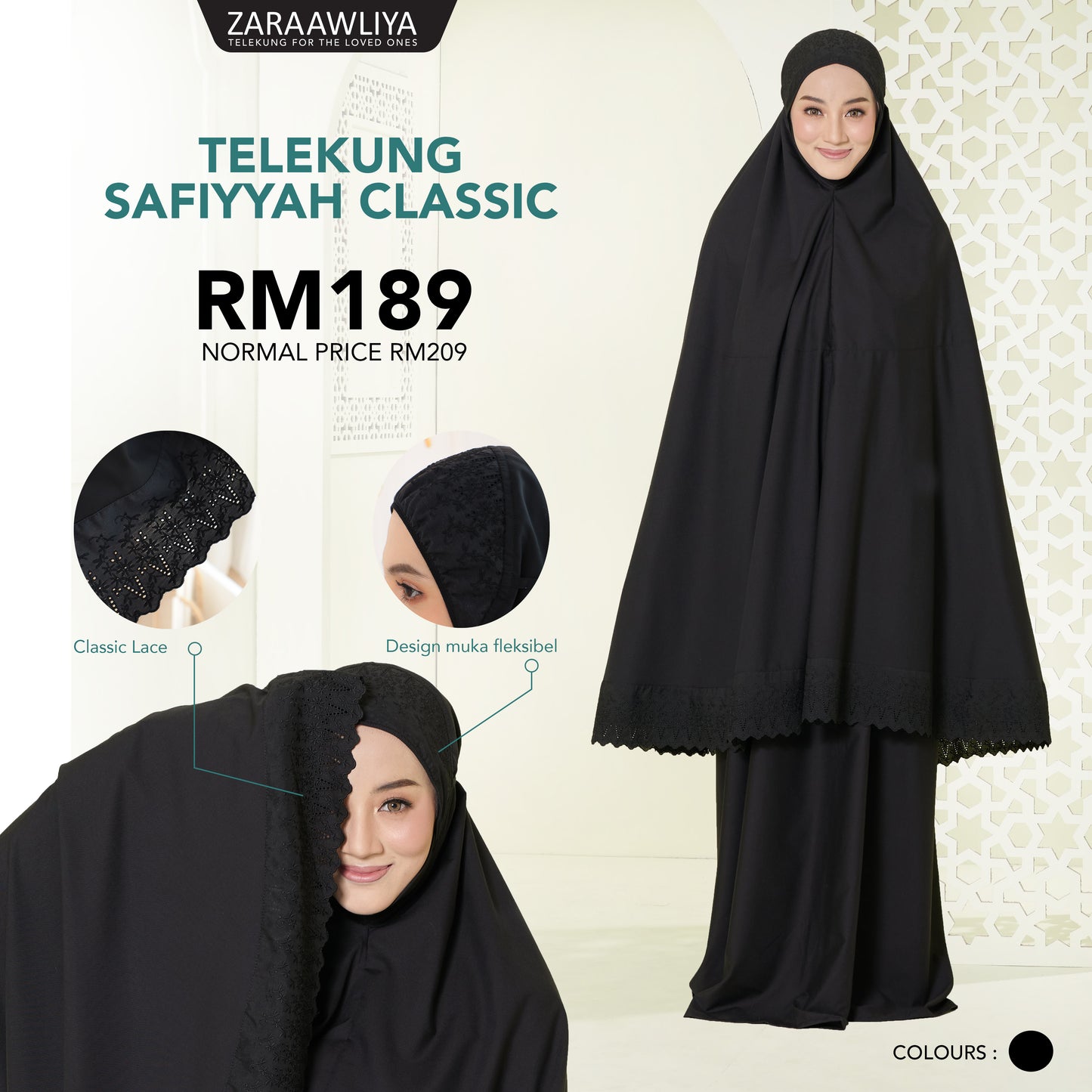 Telekung Premium Safiyyah (Haramain Edition)