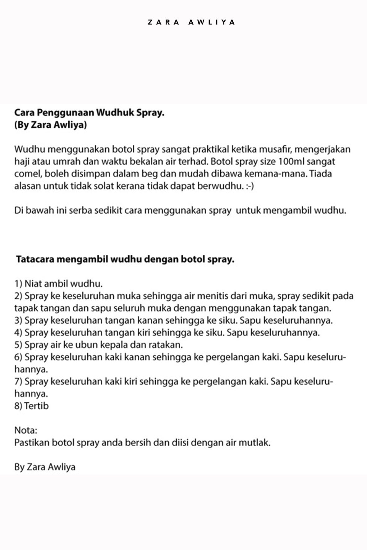 Wudhuk Spray