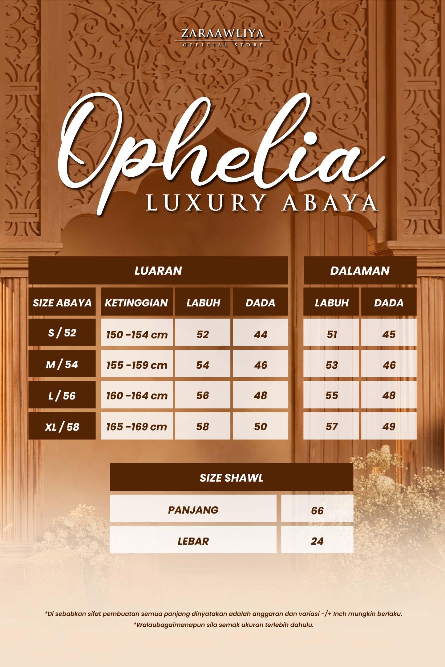 Luxury Dubai Abaya Ophelia (Comes with Shawl)