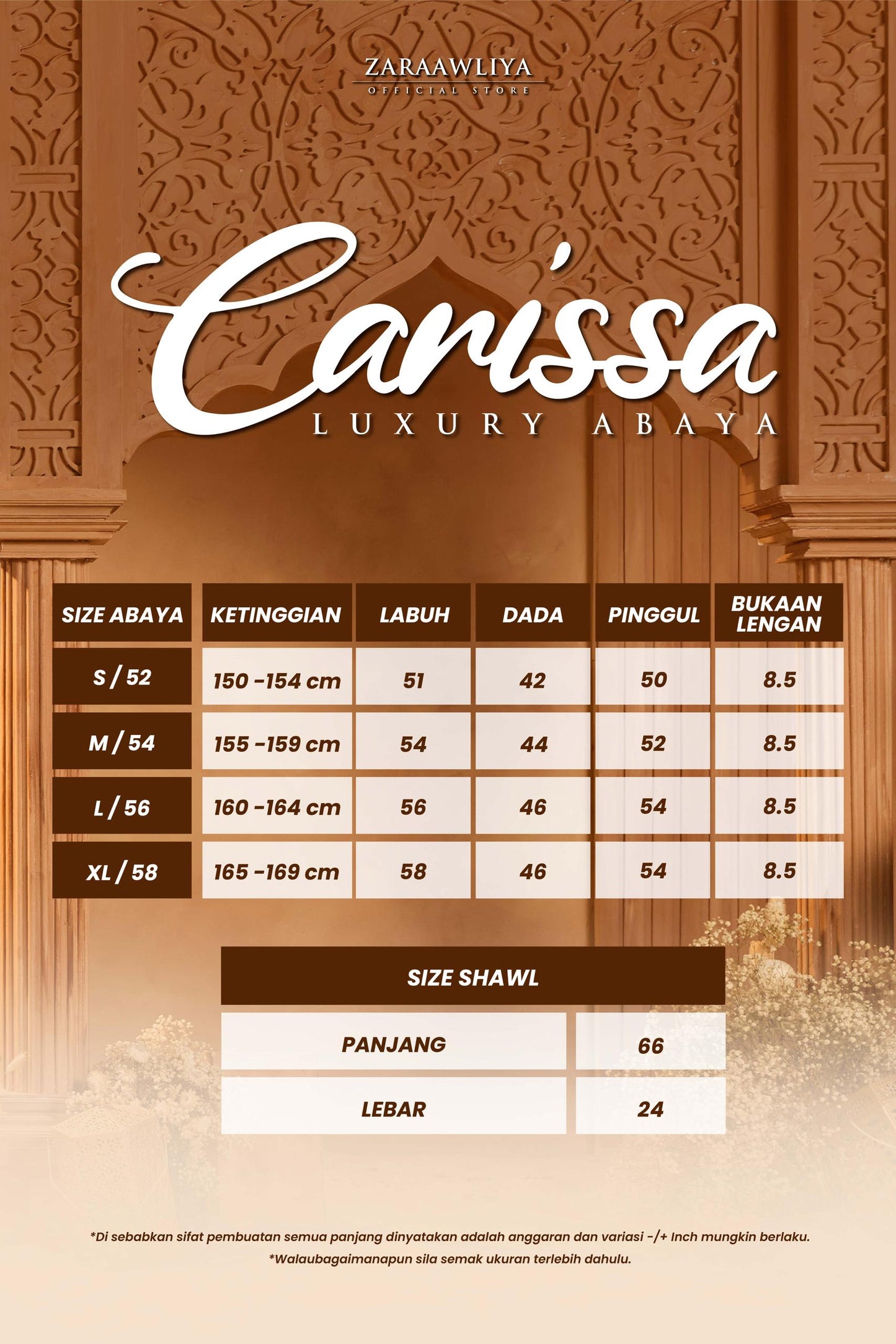 Luxury Dubai Abaya Carissa (Comes with Shawl)
