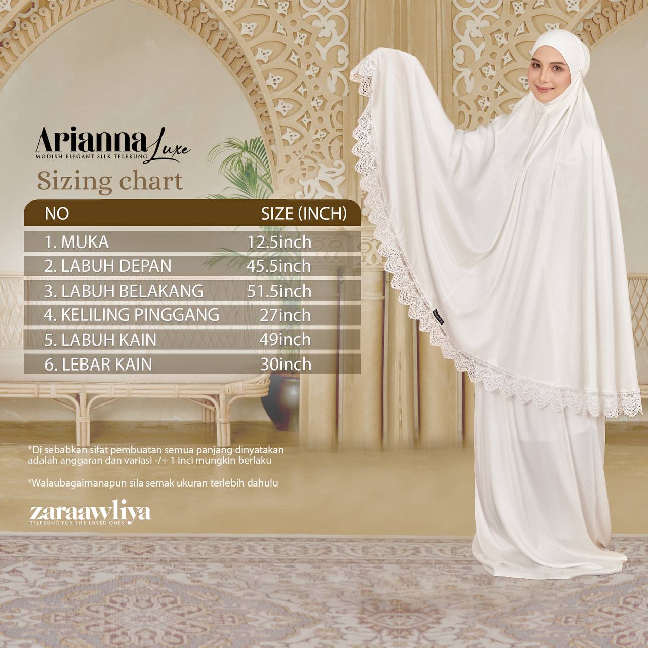 [New Arrival] Telekung Arianna Luxe