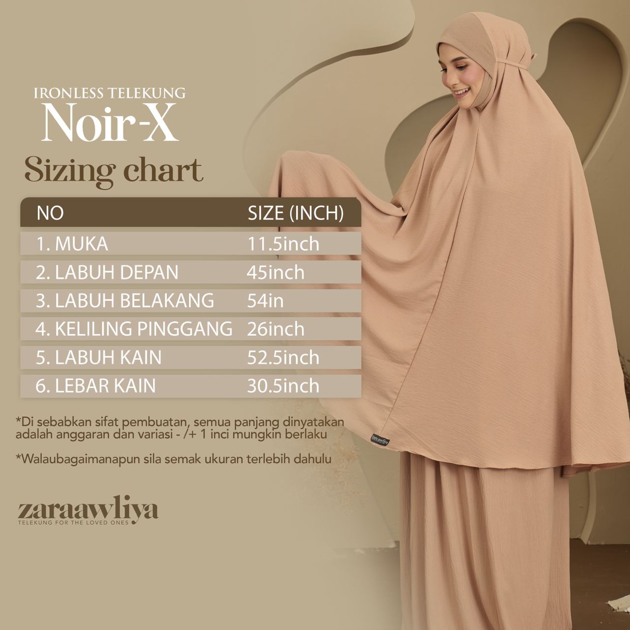 [AS IS SALE] Telekung Pocket Ironless Noir-X